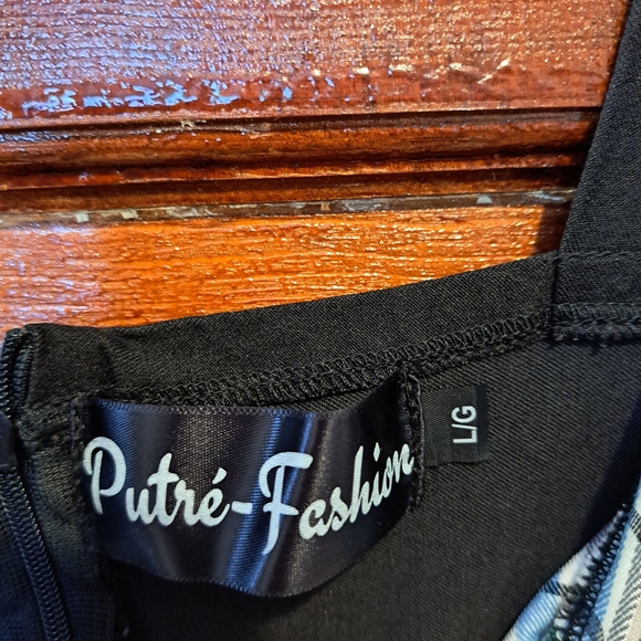 🇨🇦 Putré-Fashion All Dolled Up Dress | Plaid Panel | Retro Pinup | Size LG - Picture 3 of 13